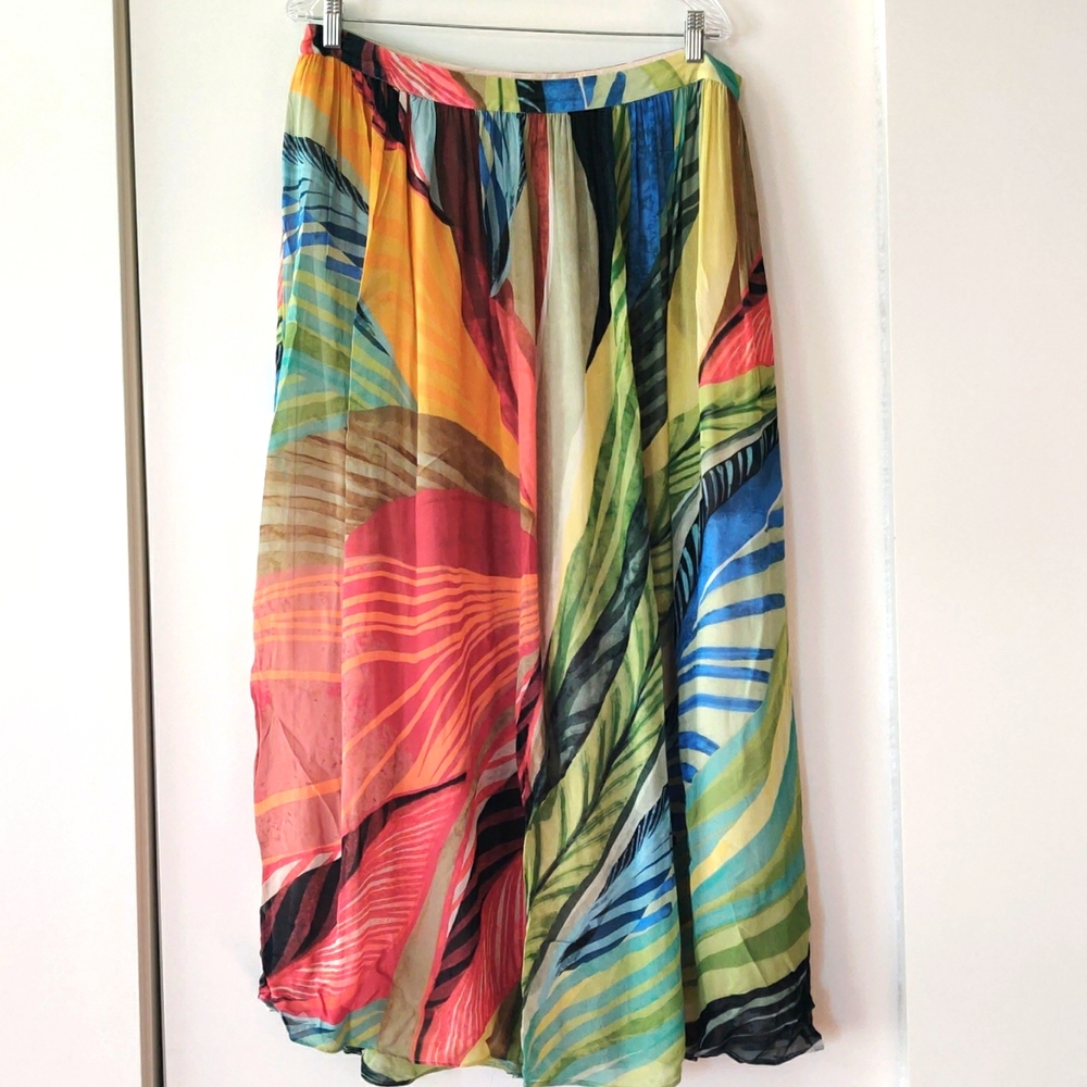 Chico's Flowy Tropical Midi Skirts Size 2.5 / 14
